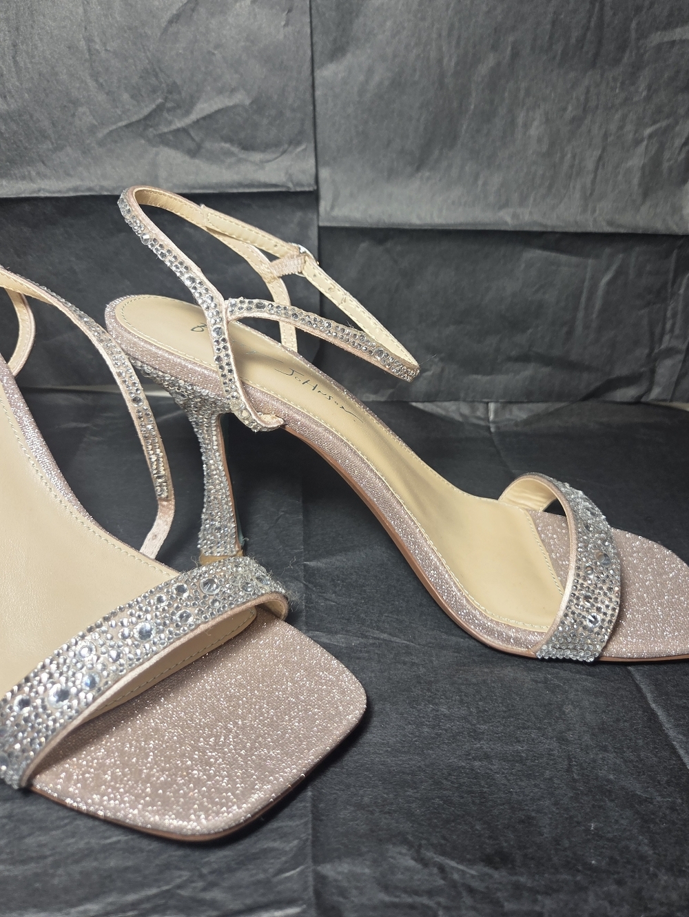 Betsey Johnson Blush Pink Glitter Crystal-Embellished Heels - Picture 7 of 10